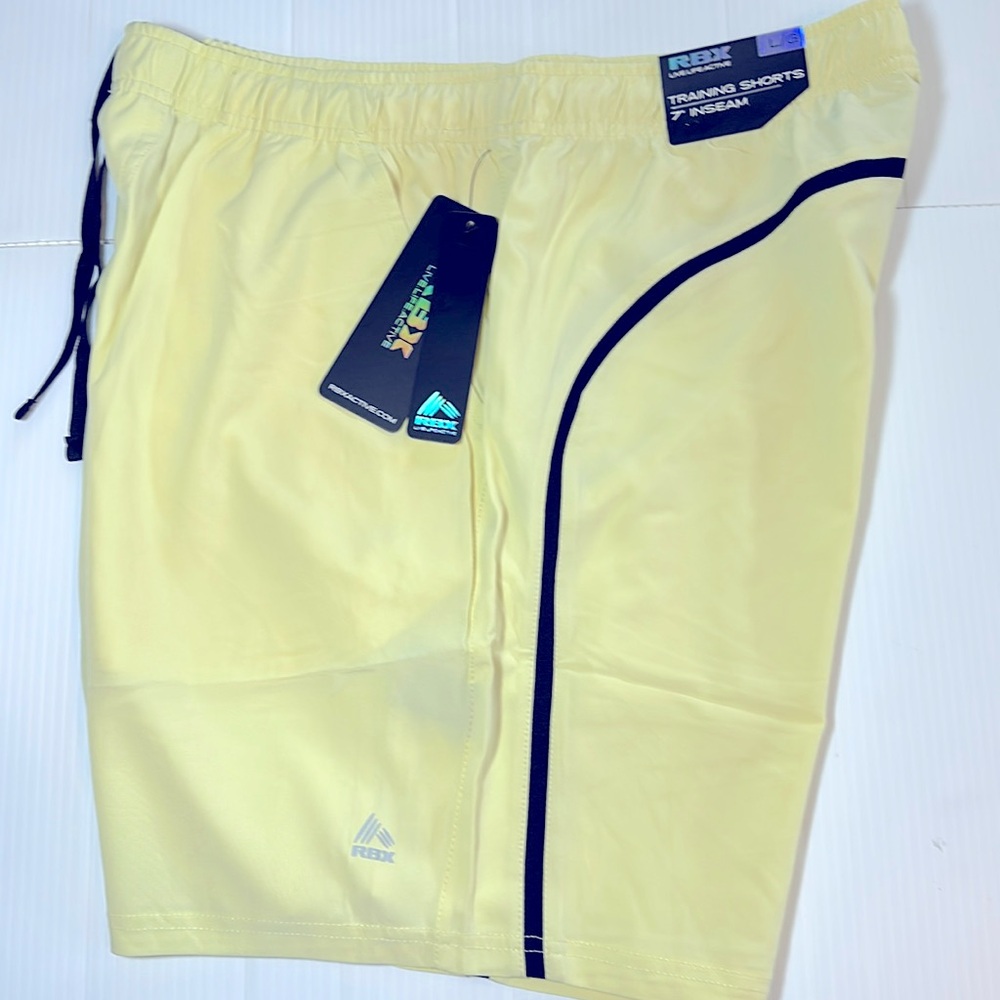 RBX Yellow Moisture Wicking Athletic Shorts LG NWT - Picture 3 of 11